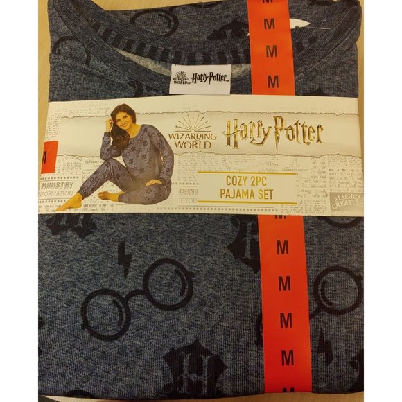 Harry Potter Women Cozy Pajama Sleepwear PJ's Set 2PC --Navy Blue - Picture 5 of 8